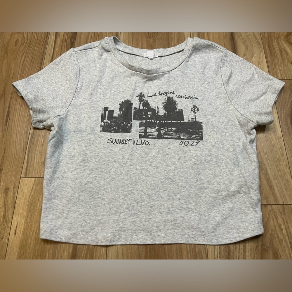 Garage Gray Cotton Blend Crop Top Los Angeles G/L Gently Used